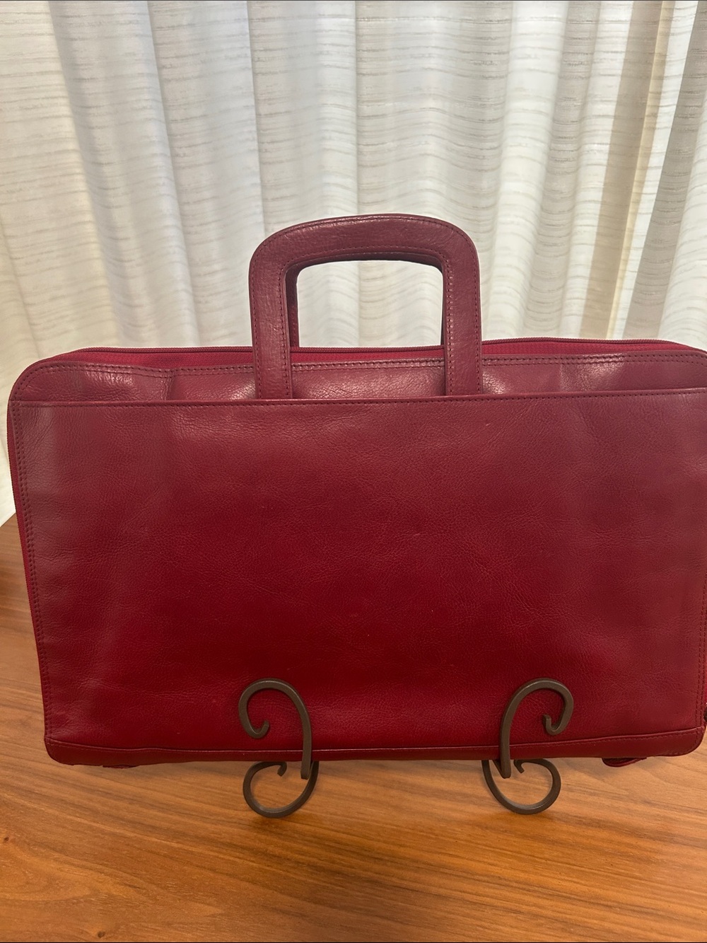 Wilson’s Leather - Women’s Red Leather Briefcase or Laptop carrier